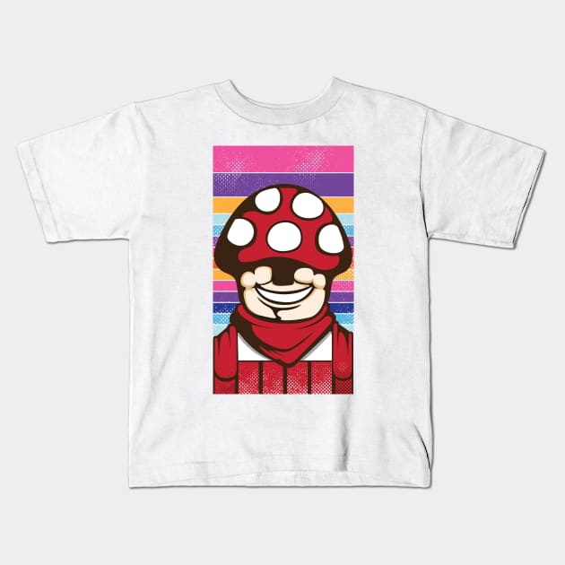 Mushroom Boy Kids T-Shirt by ginanperdana
